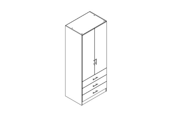 Picture of BESTA Wall Solution Modular Wardrobe - 2 DOOR 3 DRAWER (AHK)