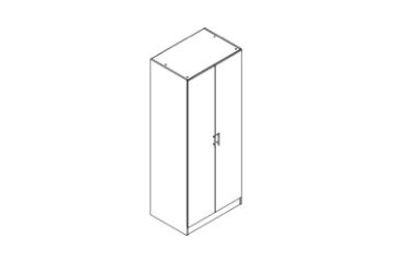 Picture of BESTA 2 DOOR Wall Solution Modular Wardrobe (AFG) - Oak Colour