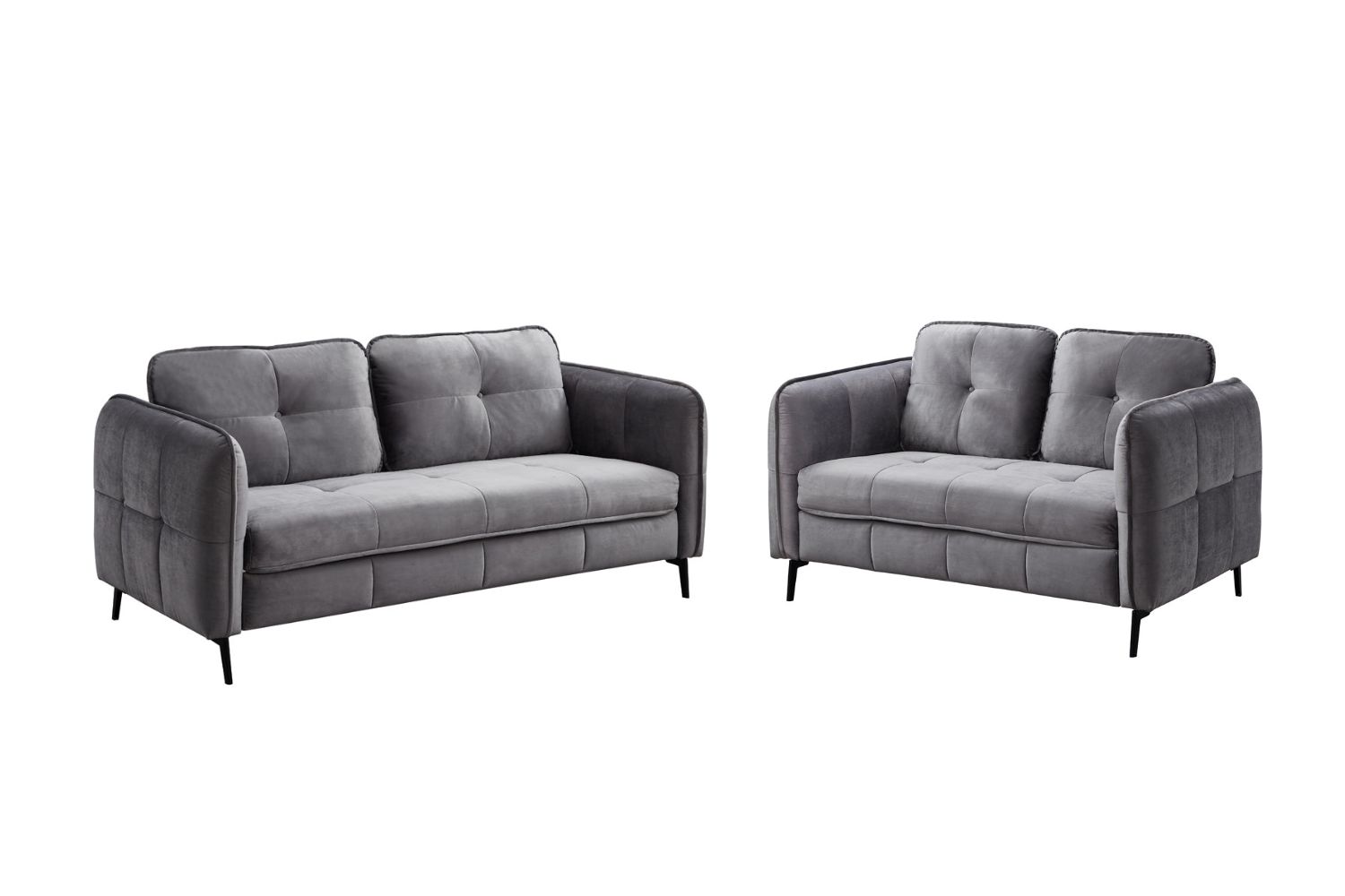 AMBERLEY Velvet Sofa (Grey) 3+2 Set