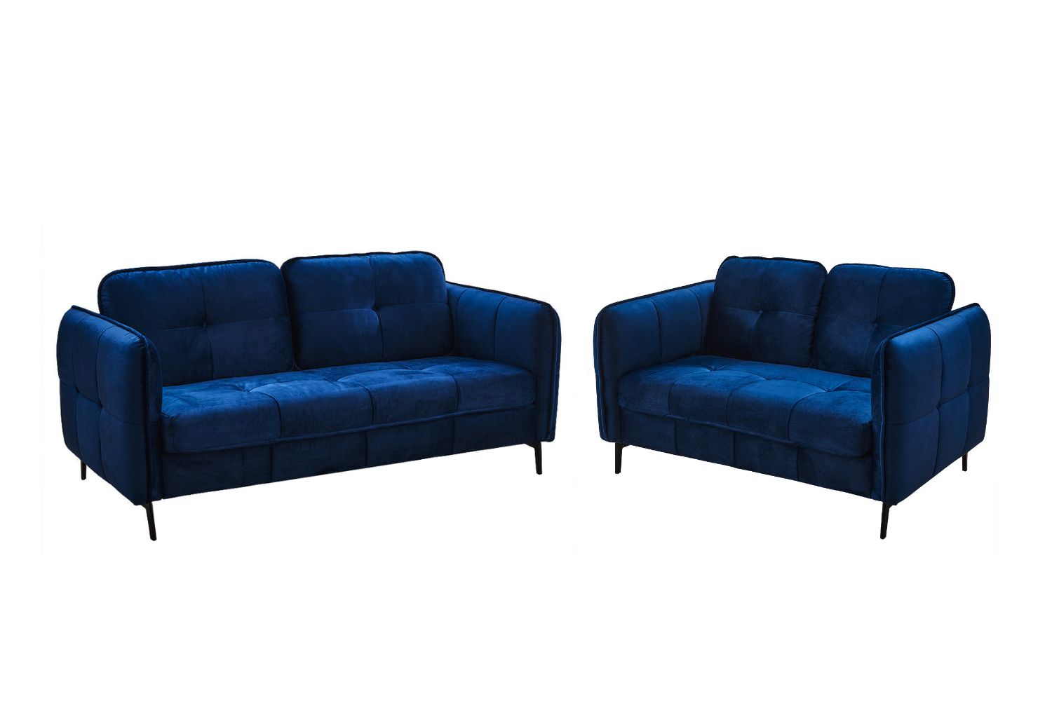 AMBERLEY 3+2 Seater Velvet Sofa (Blue)
