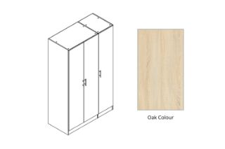 Picture of BESTA 3 DOOR Wall Solution Modular Wardrobe (BEFG) - Oak Colour