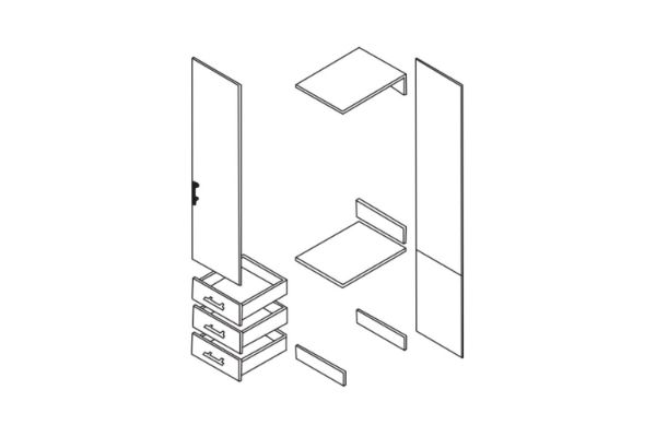 Picture of BESTA Wall Solution Modular Wardrobe - Part D (Oak Colour)