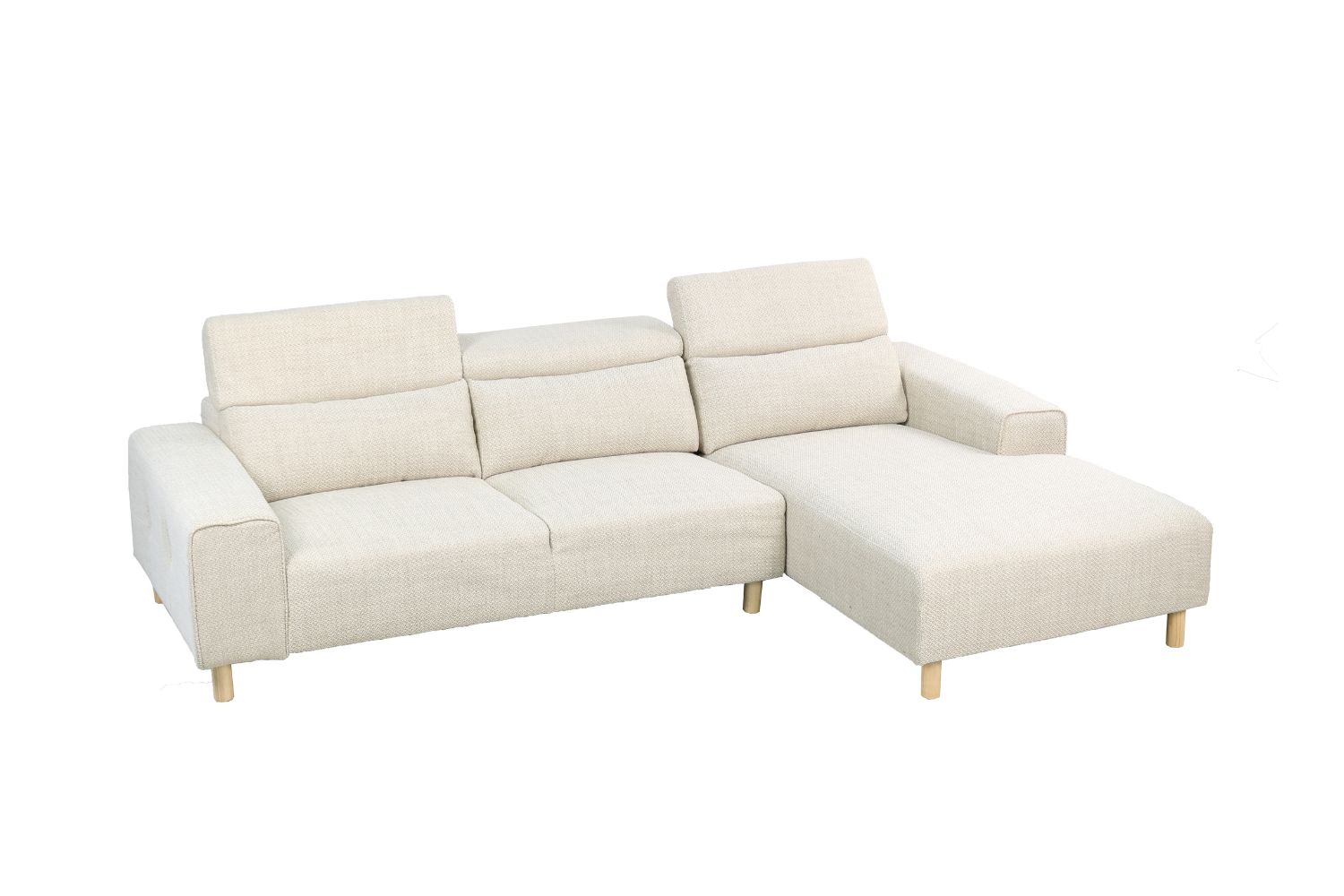 LOGAN Sectional Fabric Sofa (Beige Colour) Facing left