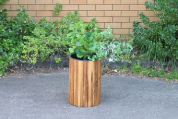 Picture of BISTRO Outdoor Round Wooden Pot/Planter (34x34x50)
