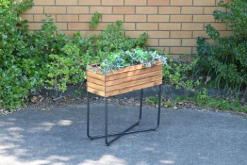 Picture of BISTRO 62 Rectangular Wooden Pot/Planter with Steel Legs (62x22x60)