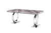 Picture of OMEGA 180 Marble Top Dining Table with Round Steel Legs