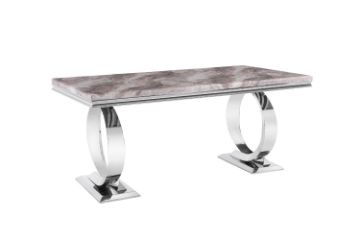Picture of OMEGA 180 Marble Top Dining Table with Round Steel Legs