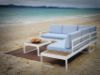 Picture of BELMOND Aluminum Sectional Outdoor Lounge Sofa Set (Light Grey Cushions + White Frame)
