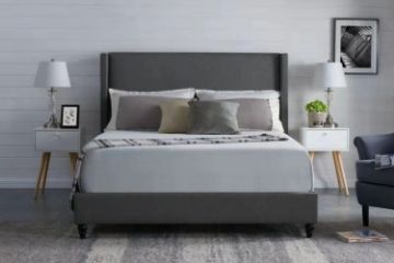 Picture of POOLE Double/Queen Size Bed Frame (Dark Grey)