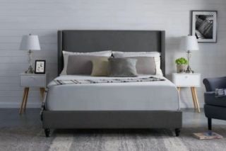 Picture of POOLE Bed Frame (Dark grey) - Double