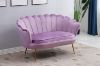 Picture of EVELYN Curved Flared Velvet Love Seat (Violet/Purple)