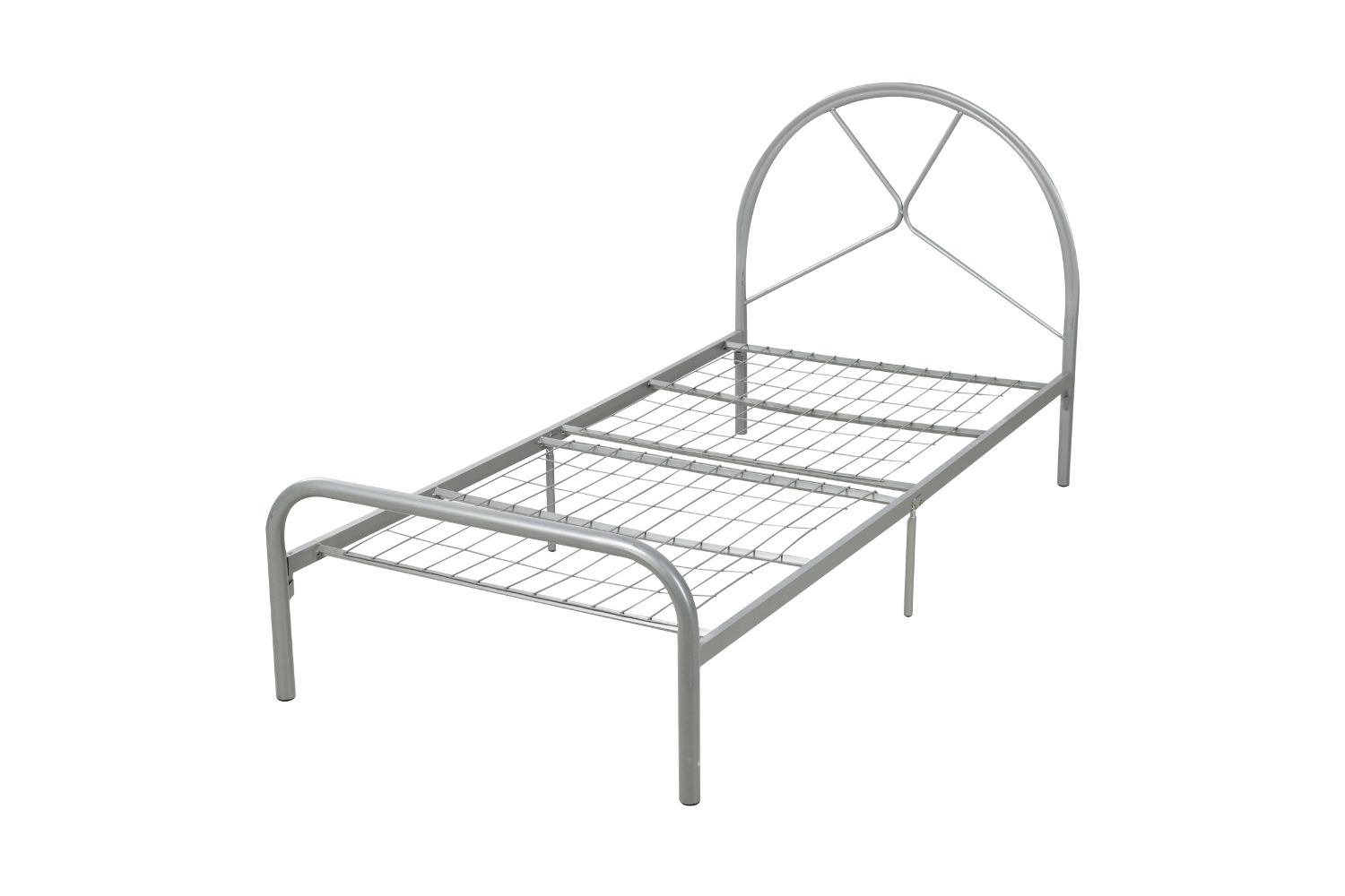 DYLAN Steel Bed Frame in Single Size with Foam Mattress + Bolster Pillow