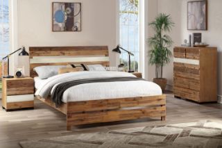 Picture of LEAMAN Bedroom Combo in Queen Size (Acacia Wood) - 4PC