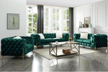 Picture of VIGO 3/2/1 Seater Chesterfield Velvet Tufted Sofa Range (Emerald Green)