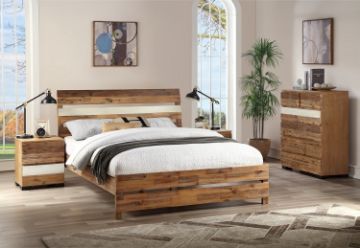 Picture of LEAMAN 4PC/5PC/6PC Solid Acacia Wood Bedroom Combo in Queen/King Size