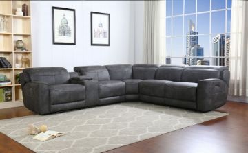 Picture of PICO DUAL POWER Sectional Modular Reclining Sofa (Cup Holders, Storage, 6 Motors, Adjustable Headrest)