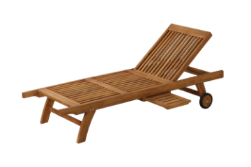 Picture of BALI Solid Teak Sun Lounger with Slide Out Tray