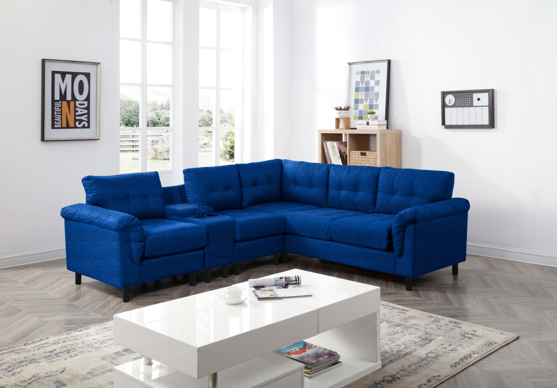 GUNNAR Reversible Sectional Sofa (Blue)
