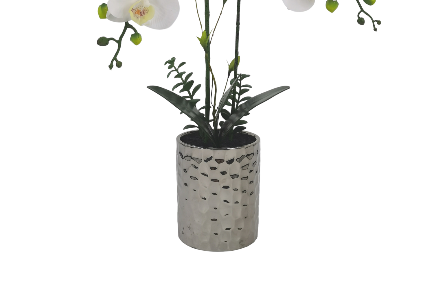 ARTIFICIAL PLANT White Orchid with White Vase (H43cm)