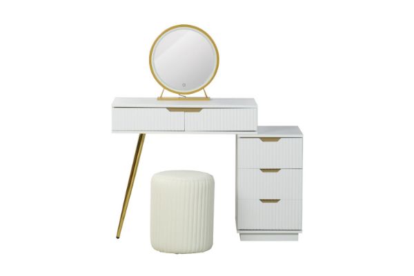 Picture of JASMINE 80-116 Extendable Dressing Table with Light Mirror and Stool