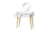Picture of ALICE 80 Dressing Table with Round Mirror (White)