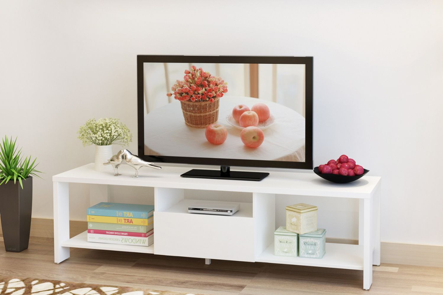 LUNA 150 TV Stand (White)
