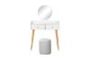 Picture of ALICE 80 Dressing Table with Round Mirror (White)
