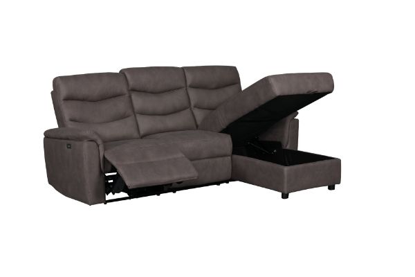 Picture of NOIRE Sectional Power Reclining Sofa Seat with Storage Chaise
