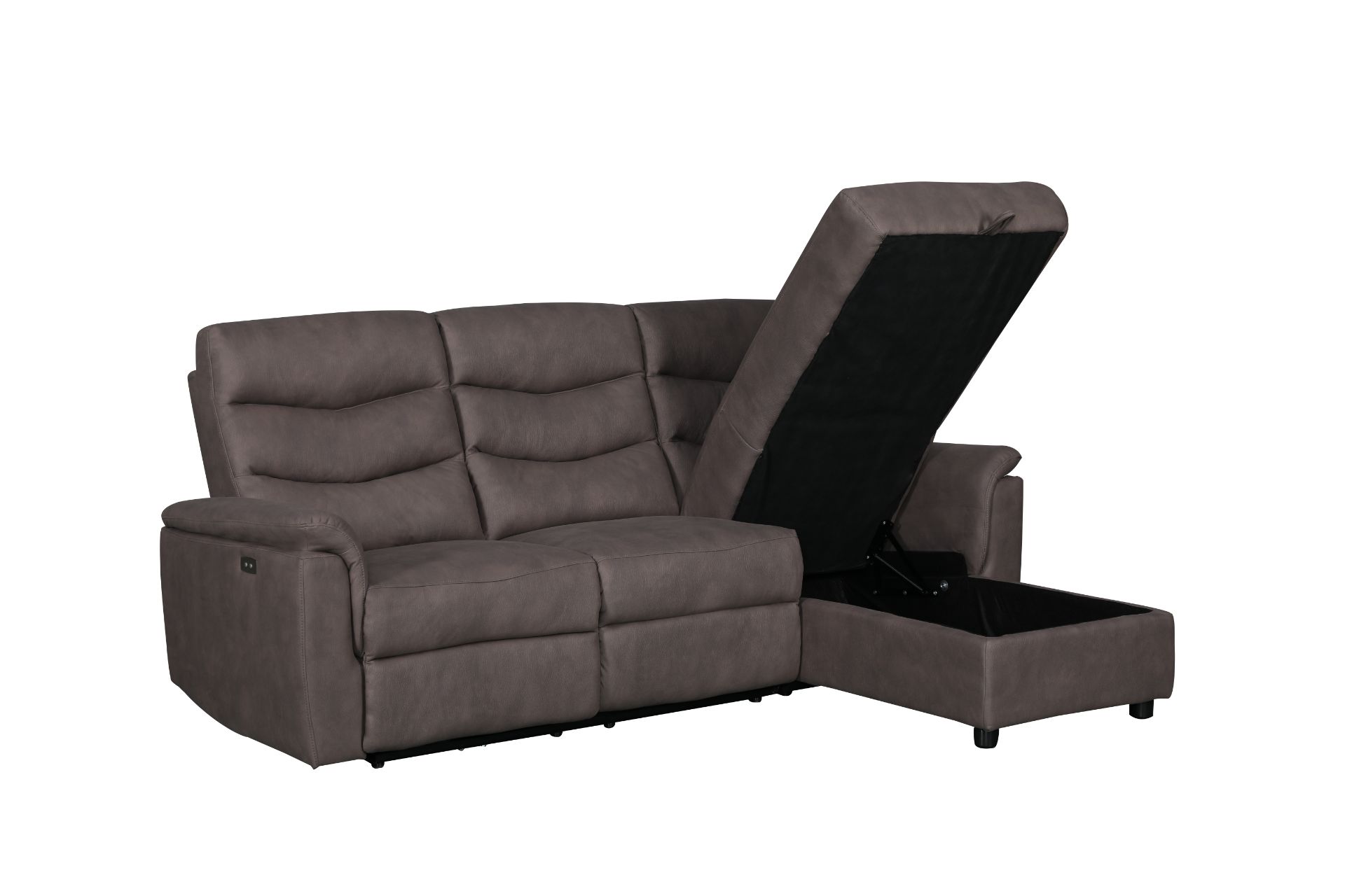 NOIRE Sectional Power Reclining Sofa Seat with Storage Chaise