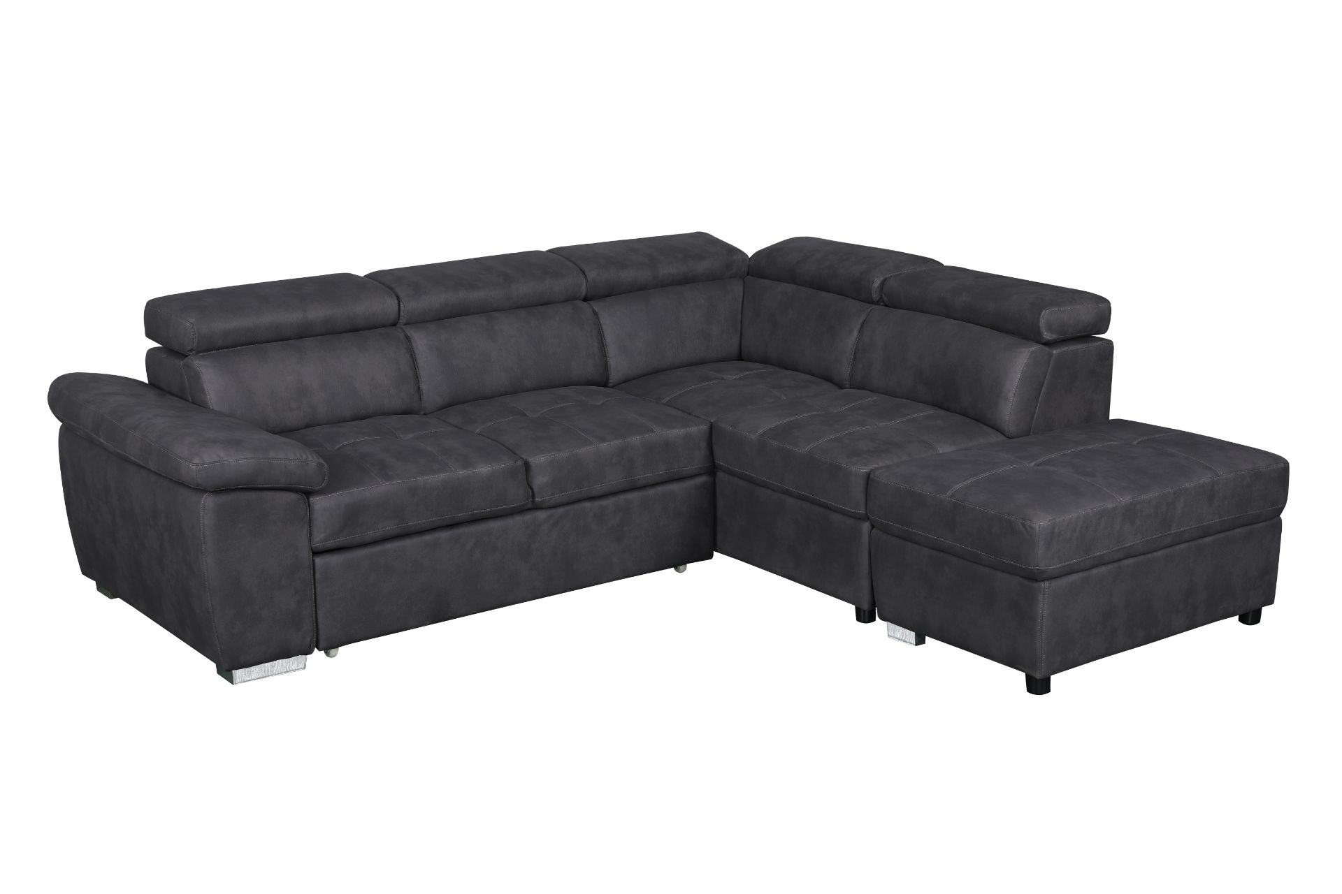 GRAYSON PullOut Sectional Sofa Bed with Storage Ottoman