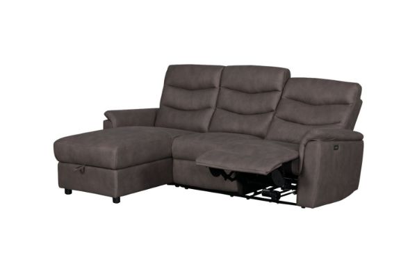 Picture of NOIRE Sectional Power Reclining Sofa Seat with Storage Chaise - Facing Left
