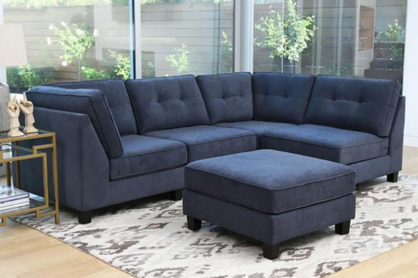 ROYALTY Sectional Modular Sofa Navy Blue