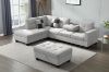 Picture of NEBULA Sectional Sofa with Storage Ottoman & Drop-Down Console (Light Grey) - Facing Right