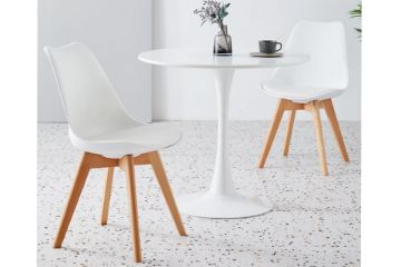 Picture of TULIP Dining Set  - 100cm Table with 4 Chairs (White)