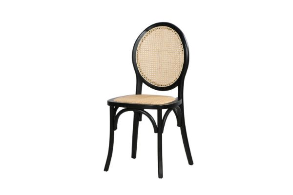 Picture of DORSEY Dining Chair with Rattan Seat (Black)