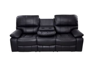 Picture of BOSTON Reclining Sofa (Black) - 3 Seater with 2 Recliners + Drop Down Console (3RRC+2RRC)