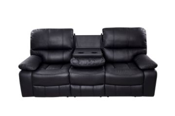 Picture of BOSTON Reclining Sofa (Black) - 3 Seater with 2 Recliners + Drop Down Console (3RRC+2RRC)