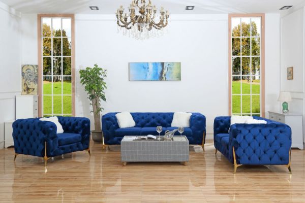 Picture of MANCHESTER Blue Sofa - 3+2+1 Set