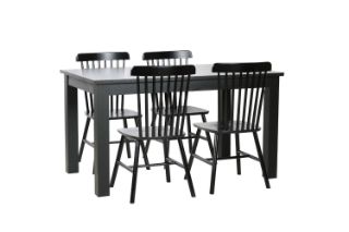 Picture of VICTOR 5PC Dining Set (Black) - 1.4M Table + 4 Chairs