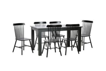 Picture of VICTOR 5PC Dining Set (Black) - 1.4M Table + 4 Chairs