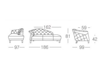 Picture of TORONTO 100% Genuine Leather Button Tufted Daybed/Chaise Longue
