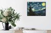 Picture of STARRY NIGHT By Vincent Van Gogh - Black Framed Canvas Print Wall Art (90cmx70cm)