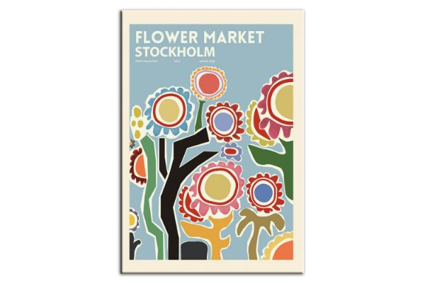 Picture of FLOWER MARKET STOCKHOLM - Frameless Canvas Print Wall Art (80cmx60cm)