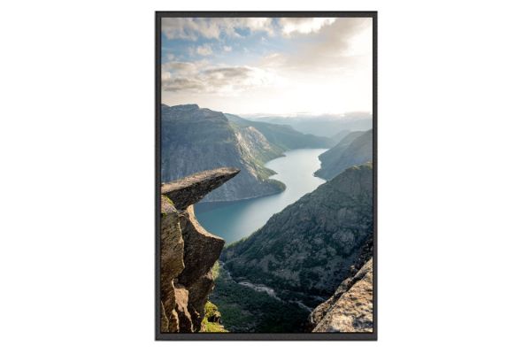 Picture of TROLLTUNGA NORWAY - Black Framed Canvas Print Wall Art (120cmx80cm)