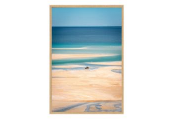 Picture of BEACH AT ABEL TASMAN NATIONAL PARK - Wood Color Framed Canvas Print Wall Art (150cmx100cm)