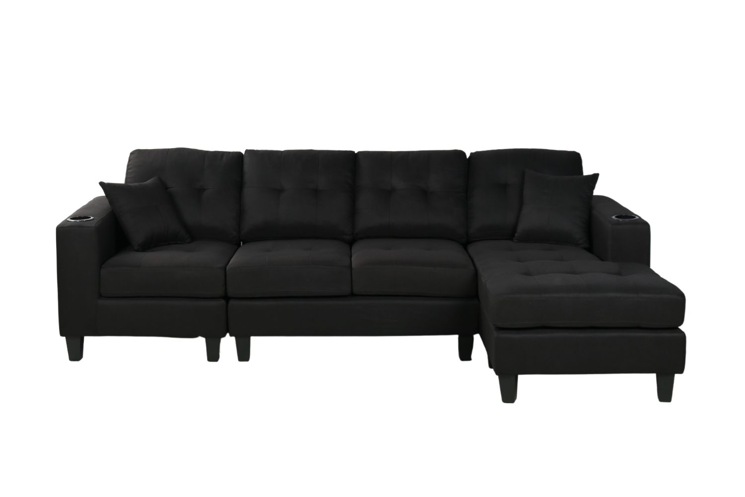 KLARA Reversible Chaise Sectional Sofa (Black)