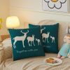 Picture of 2-in-1 Multifunction Throw Pillow & Cotton Blanket/Quilt (Green Deer)