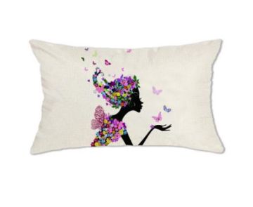 Picture of LUMBAR Throw Pillow Cushion with Inner Assorted (30x50cm) - Cushion 1785 (Floral Girl)
