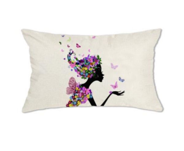 Picture of LUMBAR Throw Pillow Cushion with Inner Assorted (30x50cm) - Cushion 1785 (Floral Girl)