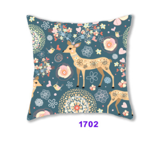 Picture of SQUARE Linen Cushion with Inner Assorted - Cushion1702 (Deer in Flowers)
